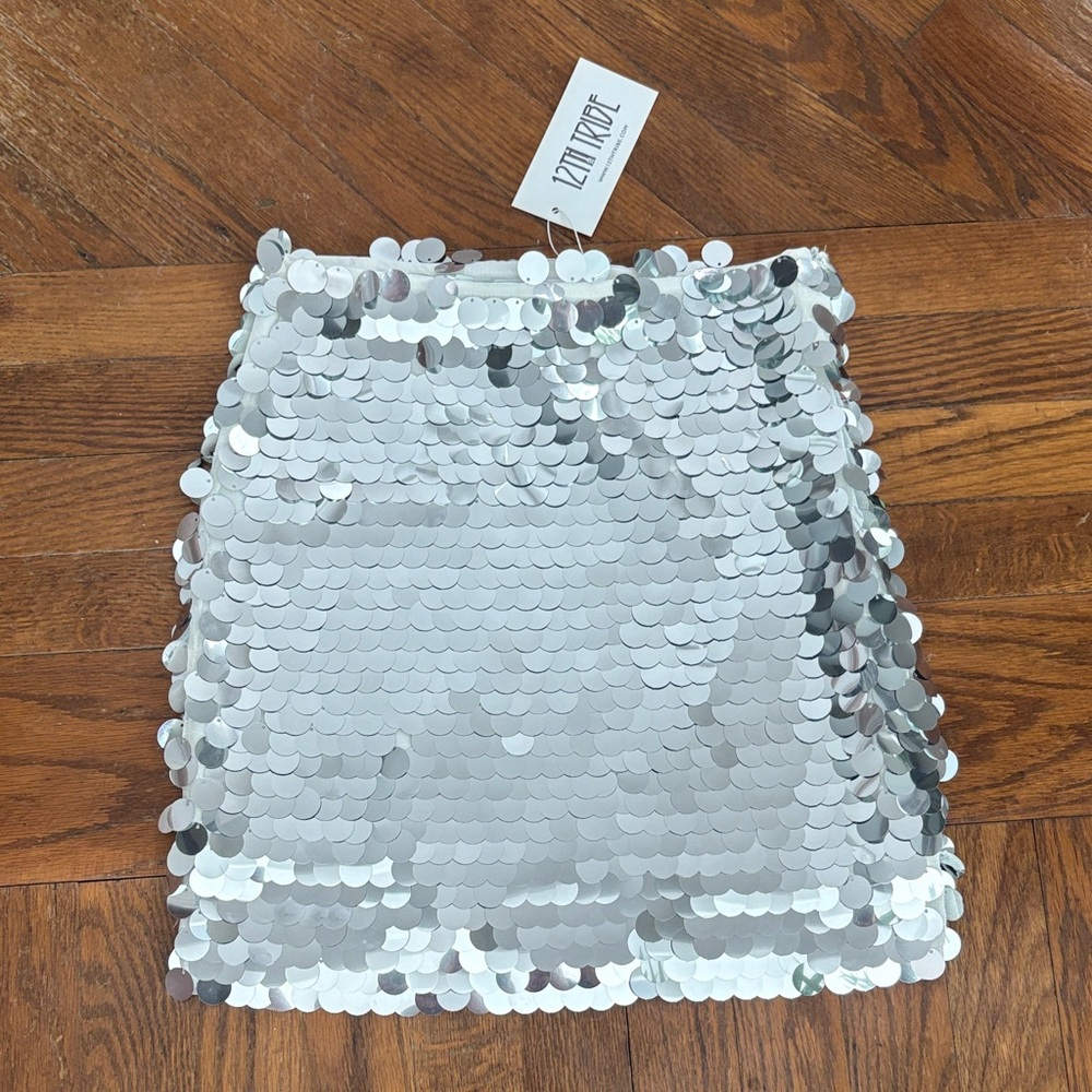 12th Tribe Miramar Mini Skirt in Silver